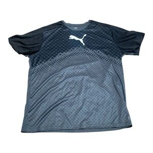 Puma Men's Black and Dark Gray Short Sleeve Tee